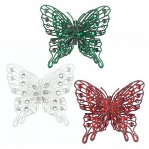 Christmas 10018109 Festive Butterfly Ornament Set