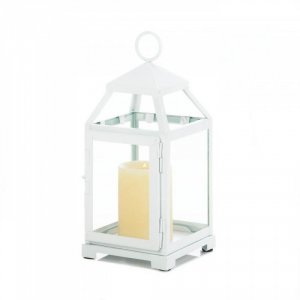 Gallery 10018115 Medium White Contemporary Lantern