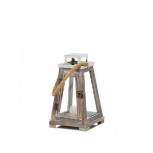 Gallery 10018176 Small Pyramid Wooden Lantern With Rope