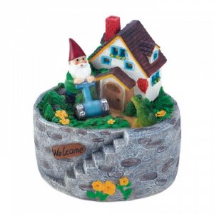 Summerfield 10018279 Storybook Home Gnome Solar Statue