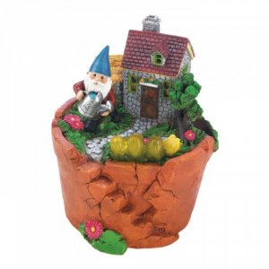 Summerfield 10018280 Terra Cotta Pot Gnome Solar Statue