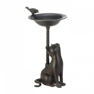 Songbird 10018445 Brown Cat Birdbath