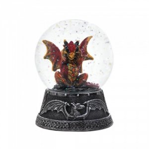 Dragon 10018453 Orange Dragon Water Globe