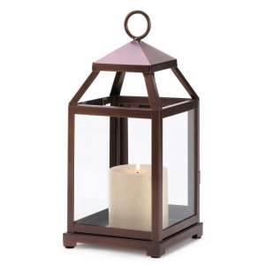 Gallery 10017251 Burnished Copper Candle Lantern - 12 Inches