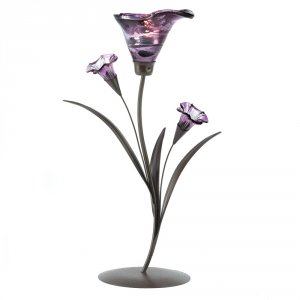 Gallery 14575 Dusky Purple Lily Tealight Candleholder