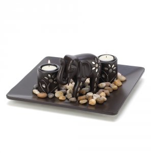 Accent 14587 Elephant Candleholder Set 100