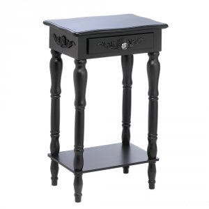 Accent 15081 Carved Black Side Table 100