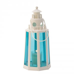 Gallery 15217 Blue And White Lighthouse Candle Lantern 100