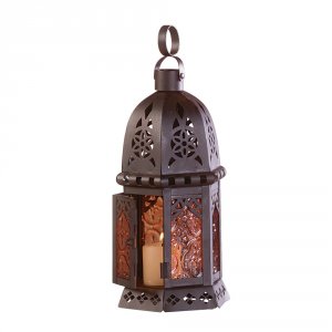 Gallery 33145 Amber Glass Moroccan Lantern 100