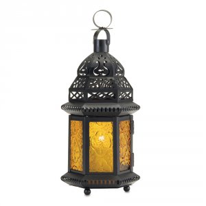 Gallery 37437 Yellow Glass Moroccan Lantern 100