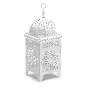 Gallery 38332 White Scrollwork Candle Lantern 100