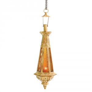 Gallery 38373 Amber Teardrop Lantern 100