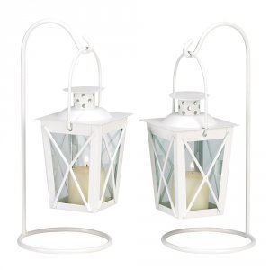 Gallery 39572 White Railroad Candle Lanterns 100