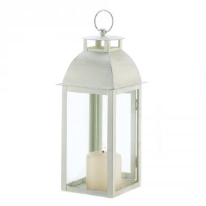 Gallery D1047 Distressed Ivory Candle Lantern 10001047