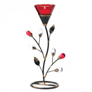 Gallery D1083 Ruby Blossom Tealight Holder 10001083