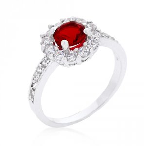 Icon J10014 Ruby Red Halo Engagement Ring (size: 06) R08347r-c10-06