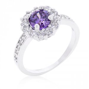 Icon J10027 Lavender Halo Engagement Ring (size: 05) R08347r-c22-05