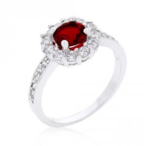 Icon J10069 Garnet Halo Engagement Ring (size: 05) R08347r-c13-05