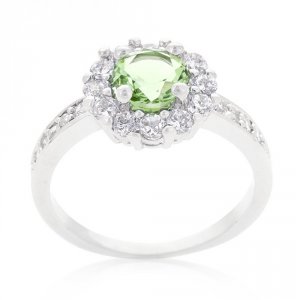 Icon J10114 Bella Birthstone Engagement Ring In Green (size: 08) R0834