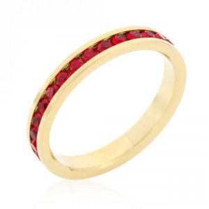 Icon J10126 Stylish Stackables Ruby Red Gold Ring (size: 06) R01147g-v