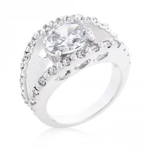 Icon J10163 Clear Split Band Engagement Ring (size: 08) R08356r-c01-08