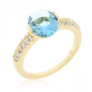 Icon J10244 Aqua Oval Cubic Zirconia Engagement Ring (size: 05) R08350