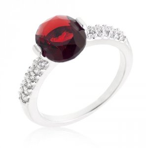 Icon J10260 Red Oval Cubic Zirconia Engagement Ring (size: 07) R08350r