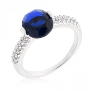 Icon J10265 Blue Oval Cubic Zirconia Engagement Ring (size: 05) R08350