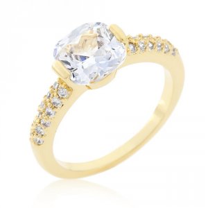 Icon J10282 Clear Cushion Cut Cubic Zirconia Engagement Ring (size: 09