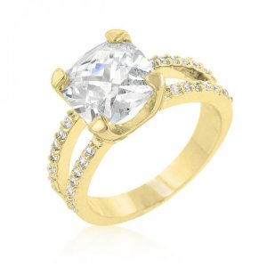 Icon J10346 Double Band Cubic Zirconia Engagement Ring (size: 09) R074