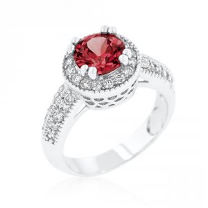 Icon J10363 Garnet Halo Engagement Ring (size: 05) R08226r-c13-05