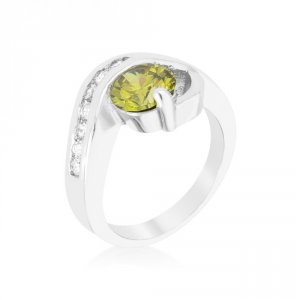 Icon J10547 Olive Cubic Zirconia Twist Ring (size: 07) R08365r-c42-07