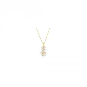 Icon J10652 Goldtone Dual Floral Pendant P11423g-c01