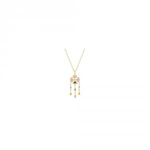 Icon J10700 Goldtone Multi-color Dangle Pendant P11447g-v01