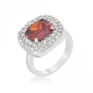 Icon J10896 Micropave Red Bridal Cocktail Ring (size: 05) R08378r-c13-