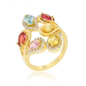 Icon J10959 Multi-color Cocktail Ring (size: 05) R08385g-v01-05