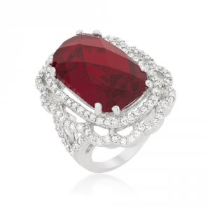 Icon J10987 Red Cocktail Crest Ring (size: 05) R08379r-c13-05