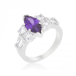 Icon J11055 Amethyst Purple Elegant Cocktail Ring (size: 09) R07928r-c