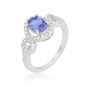 Icon J11402 Tanzanite Halo Pave Cocktail Ring (size: 08) R08396r-c21-0