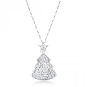 Icon J11700 Clear Christmas Tree Drop Necklace P11457r-c01