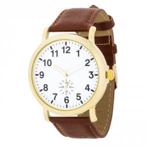 Icon J11745 Gold Classic Watch With Brown Leather Strap Tw-14810-brown