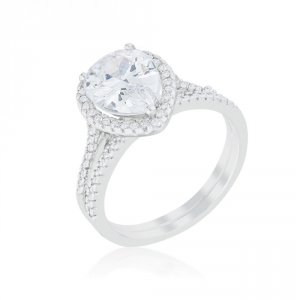 Icon J11899 Halo Solitaire Pear Engagement Ring (size: 05) R08441r-c01