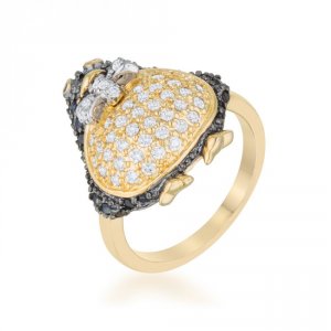 Icon J11976 Jet Black Cubic Zirconia Penguin Fashion Ring (size: 05) R