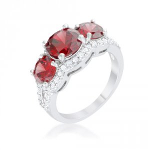 Icon J11990 Garnet Classic Trio Ring (size: 05) R08450r-c13-05