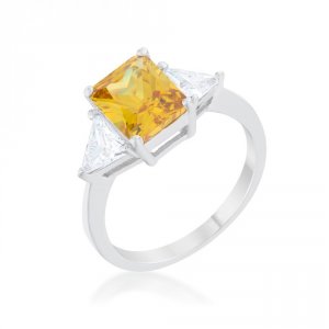 Icon J12088 Classic Canary Yellow Rhodium Engagement Ring (size: 05) R