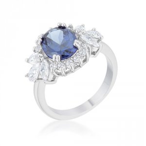 Icon J12151 Krizia 4.2ct Tanzanite Cz Rhodium Classic Ring (size: 05) 