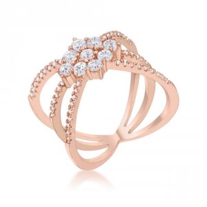 Icon J12221 Mindy 0.8ct Cz Rose Gold Delicate Triple Wrap Ring (size: 