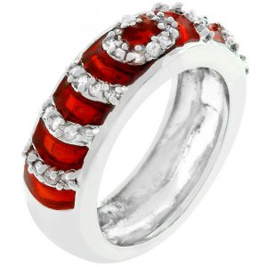 Icon J2273 Garnet Enamel Ripple Ring (size: 05) R07871r-v03-05