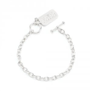 Icon J4239 Silvertone Faith Charm Bracelet B01469r-c01