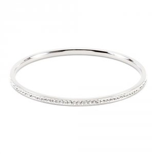 Icon J4287 Simple Silvertone Crystal Bangle Bc00068r-c02